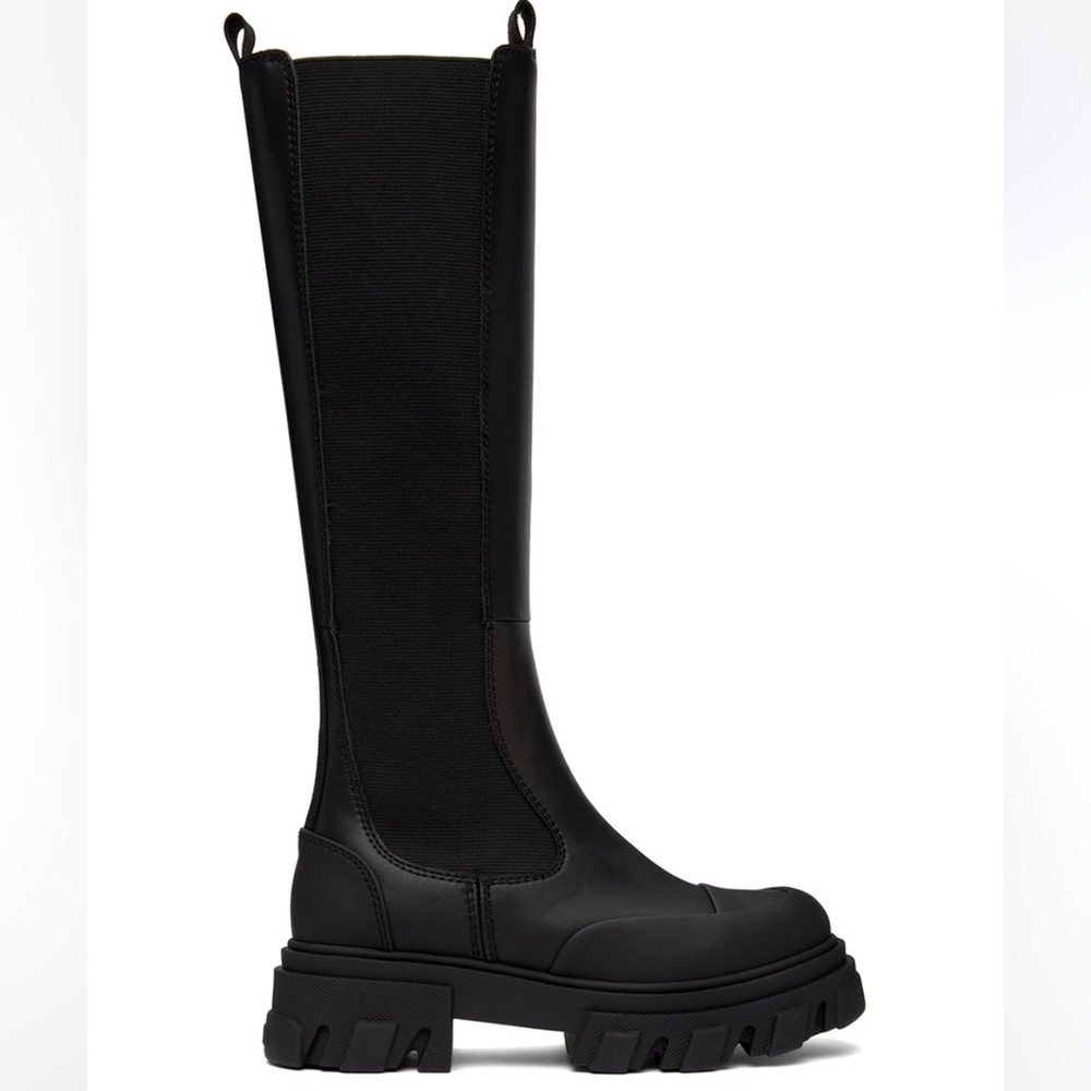 Ganni BNIB NWT Cleated High Black Chelsea Women's Boots Size 36
